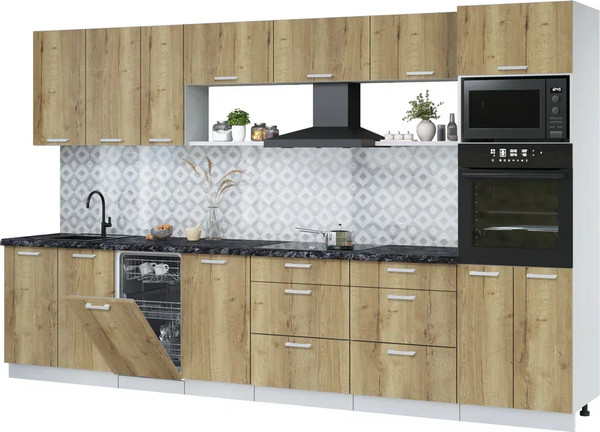 Кухонный гарнитур Интерлиния Мила Лайт 3.5-ПМ3  - фото