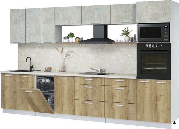 Кухонный гарнитур Интерлиния Мила Лайт 3.5-ПМ3  - фото