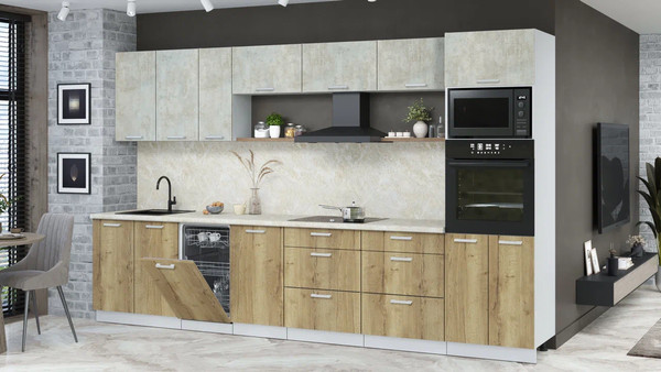 Кухонный гарнитур Интерлиния Мила Лайт 3.5-ПМ3 