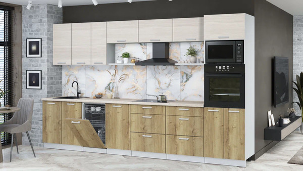 Кухонный гарнитур Интерлиния Мила Лайт 3.5-ПМ3 