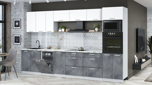 Кухонный гарнитур Интерлиния Мила Лайт 3.5-ПМ3