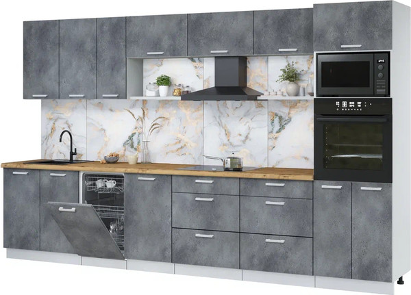 Кухонный гарнитур Интерлиния Мила Лайт 3.5-ПМ3 - фото