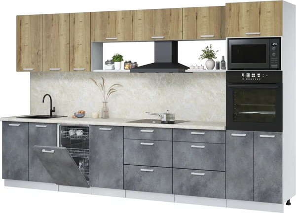 Кухонный гарнитур Интерлиния Мила Лайт 3.5-ПМ3 - фото