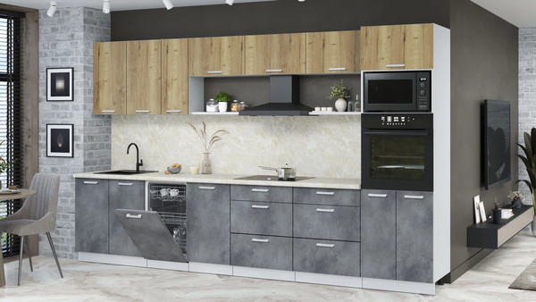 Кухонный гарнитур Интерлиния Мила Лайт 3.5-ПМ3