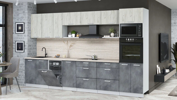 Кухонный гарнитур Интерлиния Мила Лайт 3.5-ПМ3