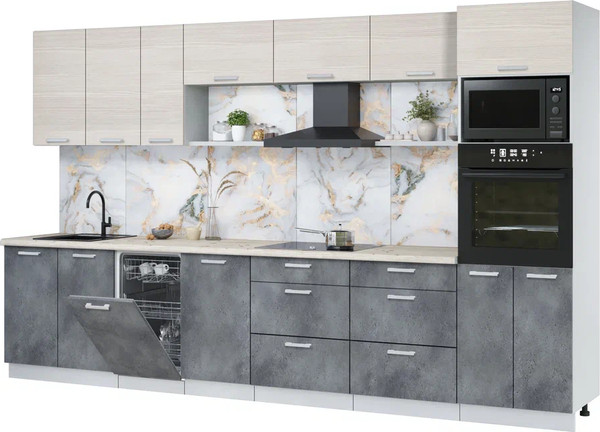 Кухонный гарнитур Интерлиния Мила Лайт 3.5-ПМ3 - фото