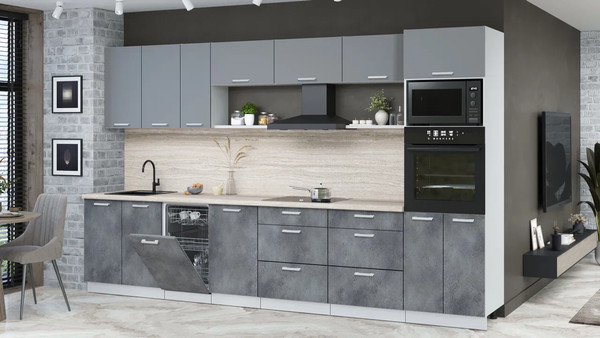 Кухонный гарнитур Интерлиния Мила Лайт 3.5-ПМ3