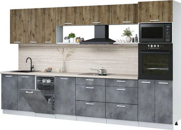 Кухонный гарнитур Интерлиния Мила Лайт 3.5-ПМ3 - фото