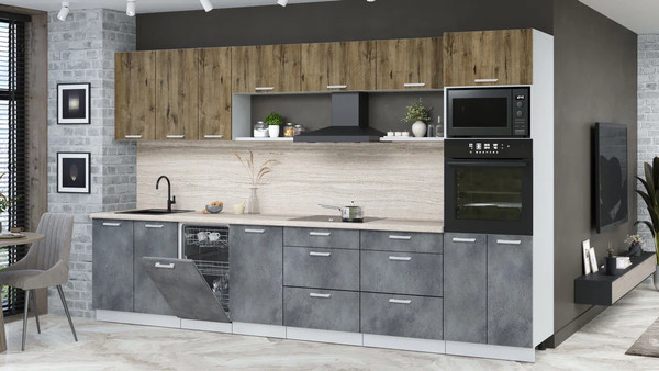 Кухонный гарнитур Интерлиния Мила Лайт 3.5-ПМ3