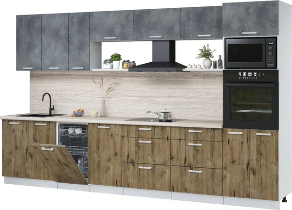 Кухонный гарнитур Интерлиния Мила Лайт 3.5-ПМ3 - фото