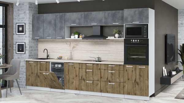 Кухонный гарнитур Интерлиния Мила Лайт 3.5-ПМ3