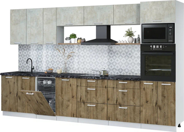 Кухонный гарнитур Интерлиния Мила Лайт 3.5-ПМ3 - фото