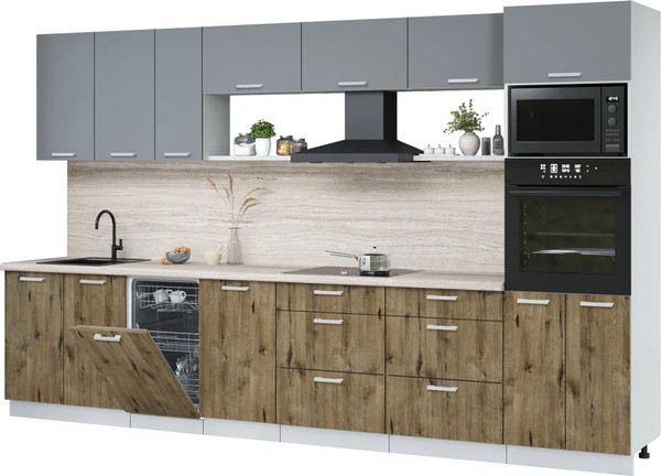 Кухонный гарнитур Интерлиния Мила Лайт 3.5-ПМ3  - фото