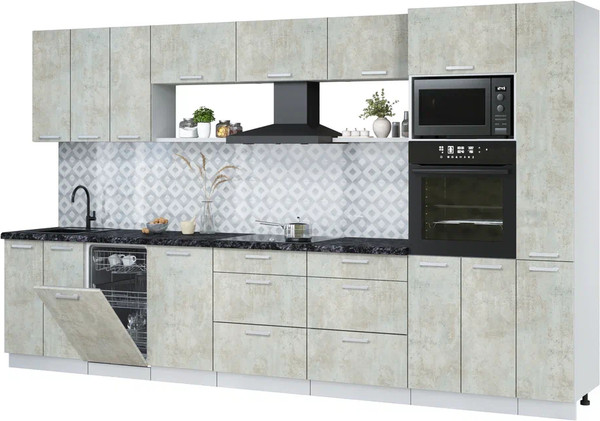 Кухонный гарнитур Интерлиния Мила Лайт 3.6-ПМ3 - фото