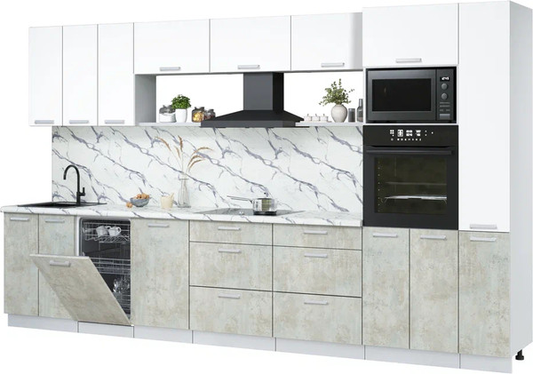 Кухонный гарнитур Интерлиния Мила Лайт 3.6-ПМ3 - фото