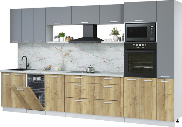 Кухонный гарнитур Интерлиния Мила Лайт 3.6-ПМ3  - фото