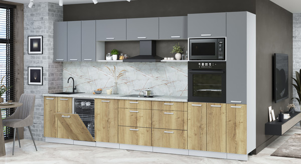 Кухонный гарнитур Интерлиния Мила Лайт 3.6-ПМ3 