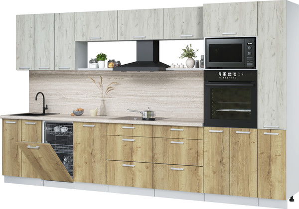 Кухонный гарнитур Интерлиния Мила Лайт 3.6-ПМ3  - фото