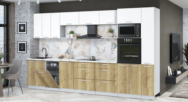 Кухонный гарнитур Интерлиния Мила Лайт 3.6-ПМ3 