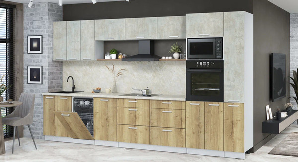 Кухонный гарнитур Интерлиния Мила Лайт 3.6-ПМ3 