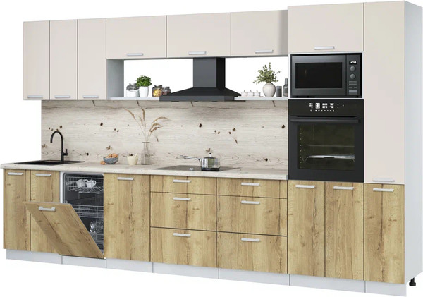 Кухонный гарнитур Интерлиния Мила Лайт 3.6-ПМ3  - фото