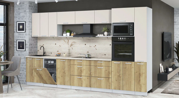 Кухонный гарнитур Интерлиния Мила Лайт 3.6-ПМ3 