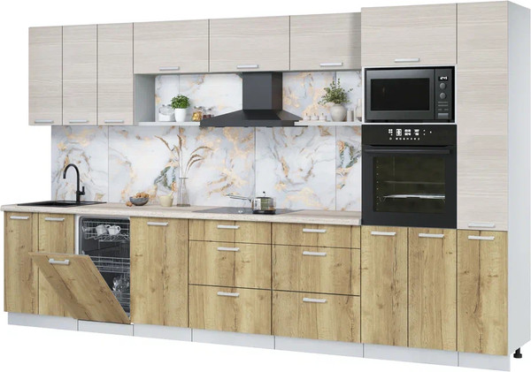 Кухонный гарнитур Интерлиния Мила Лайт 3.6-ПМ3  - фото