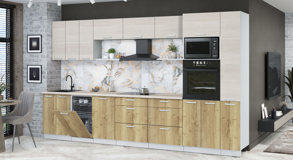 Кухонный гарнитур Интерлиния Мила Лайт 3.6-ПМ3 