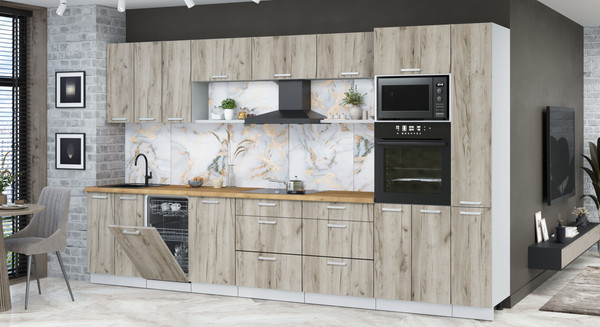 Кухонный гарнитур Интерлиния Мила Лайт 3.6-ПМ3 