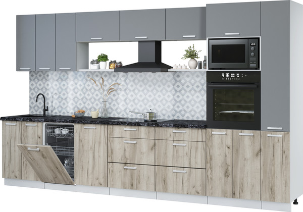 Кухонный гарнитур Интерлиния Мила Лайт 3.6-ПМ3  - фото