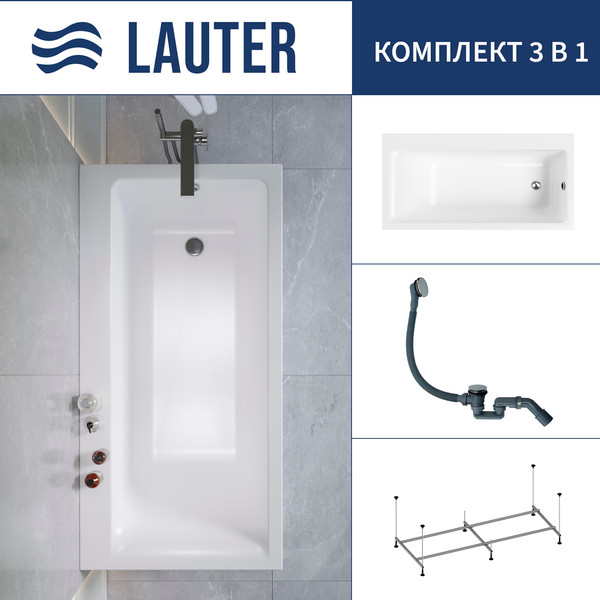 Ванна акриловая Lauter Seraphina 160x80 / 2112160R - фото