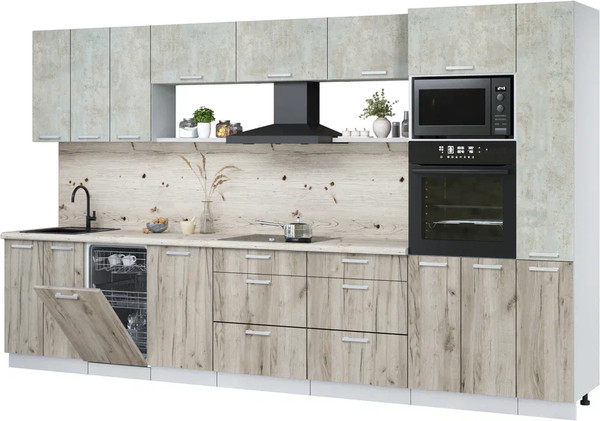 Кухонный гарнитур Интерлиния Мила Лайт 3.6-ПМ3 - фото