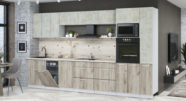 Кухонный гарнитур Интерлиния Мила Лайт 3.6-ПМ3