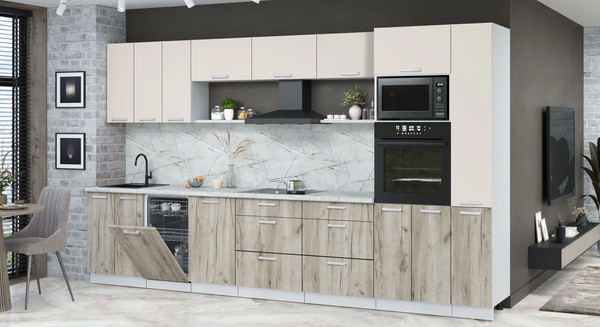 Кухонный гарнитур Интерлиния Мила Лайт 3.6-ПМ3 