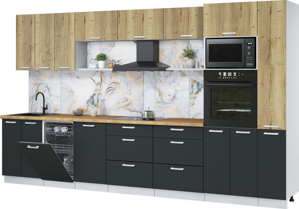 Кухонный гарнитур Интерлиния Мила Лайт 3.6-ПМ3 - фото