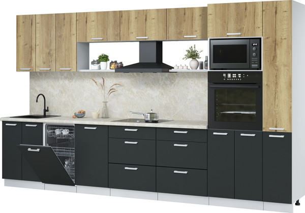 Кухонный гарнитур Интерлиния Мила Лайт 3.6-ПМ3 - фото