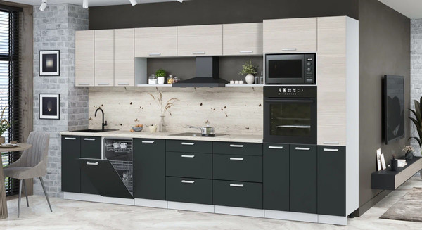 Кухонный гарнитур Интерлиния Мила Лайт 3.6-ПМ3 