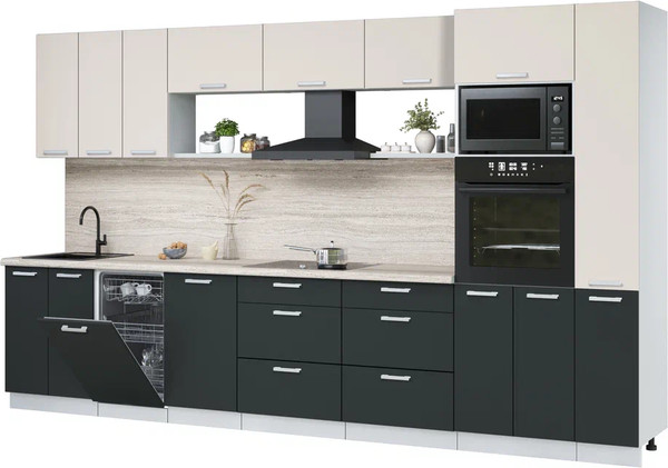 Кухонный гарнитур Интерлиния Мила Лайт 3.6-ПМ3  - фото