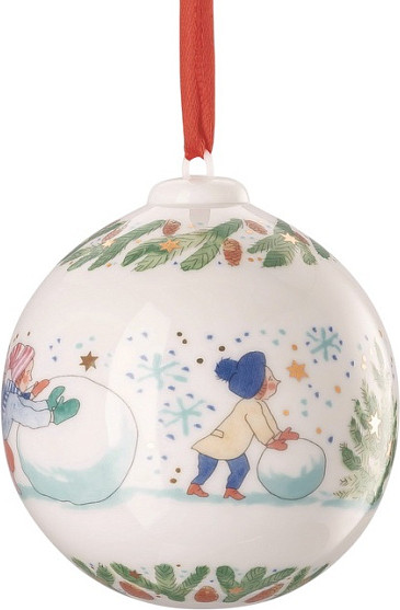 Шар новогодний Hutschenreuther Christmas games Лепим снеговика / 02252-722993-27940