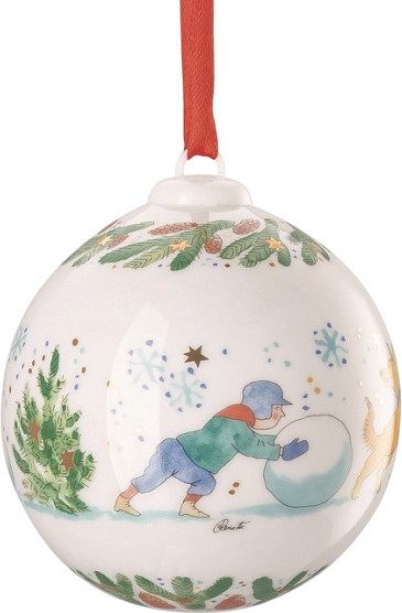 Шар новогодний Hutschenreuther Christmas games Лепим снеговика / 02252-722993-27940