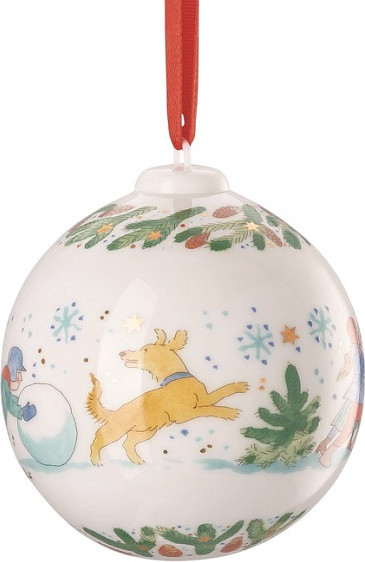 Шар новогодний Hutschenreuther Christmas games Лепим снеговика / 02252-722993-27940