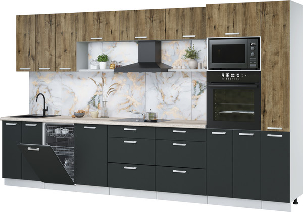 Кухонный гарнитур Интерлиния Мила Лайт 3.6-ПМ3  - фото