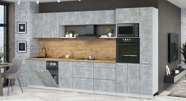 Кухонный гарнитур Интерлиния Мила Лайт 3.6-ПМ3 