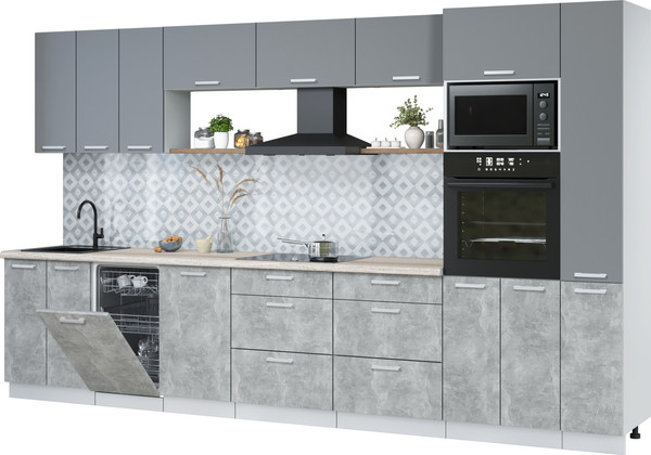 Кухонный гарнитур Интерлиния Мила Лайт 3.6-ПМ3  - фото