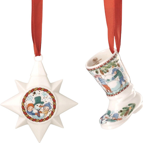 Набор елочных игрушек Hutschenreuther Christmas games Сапожок и Звезда / 02481-727496-28622 - фото