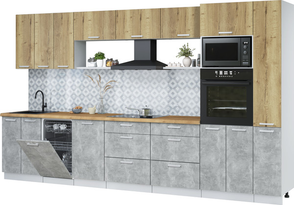 Кухонный гарнитур Интерлиния Мила Лайт 3.6-ПМ3  - фото