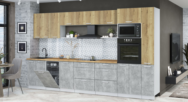 Кухонный гарнитур Интерлиния Мила Лайт 3.6-ПМ3 