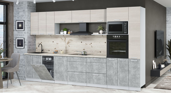 Кухонный гарнитур Интерлиния Мила Лайт 3.6-ПМ3 