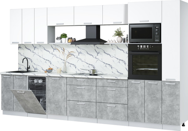 Кухонный гарнитур Интерлиния Мила Лайт 3.6-ПМ3  - фото