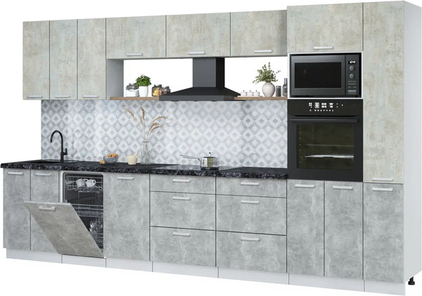 Кухонный гарнитур Интерлиния Мила Лайт 3.6-ПМ3  - фото